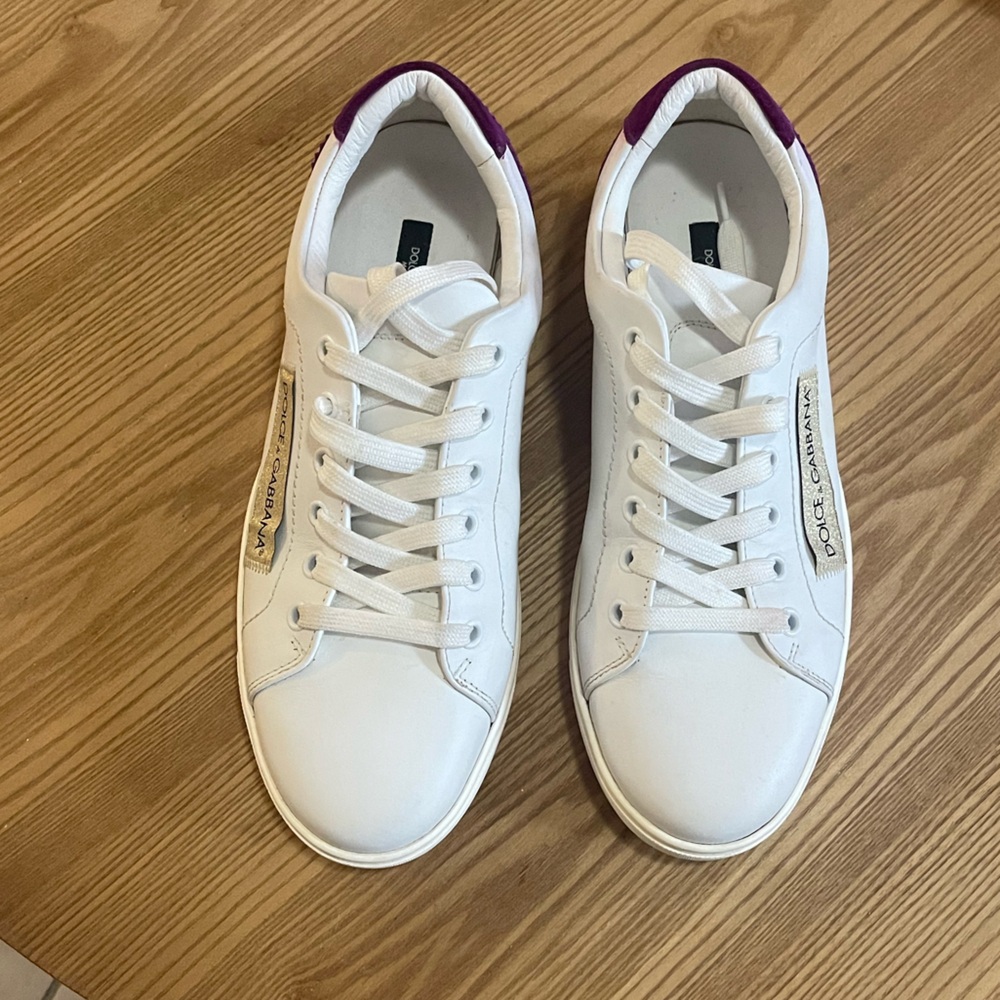 Dolce & Gabbana Women's White and Purple Sneakers - Picture 6 of 9